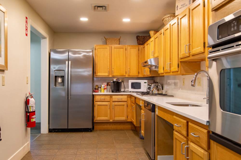 Modern community kitchen at Framingham Green in Framingham, Massachusetts