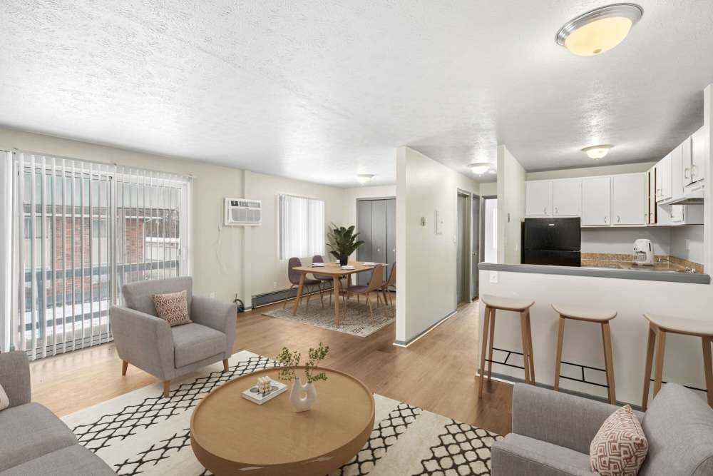 Bright open layout with vibrant kitchen at Clarkwood Greens in Warrensville Heights, Ohio