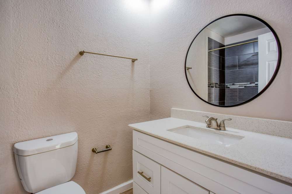 Bright bathroom at The Summit Apartments in Athens, Texas