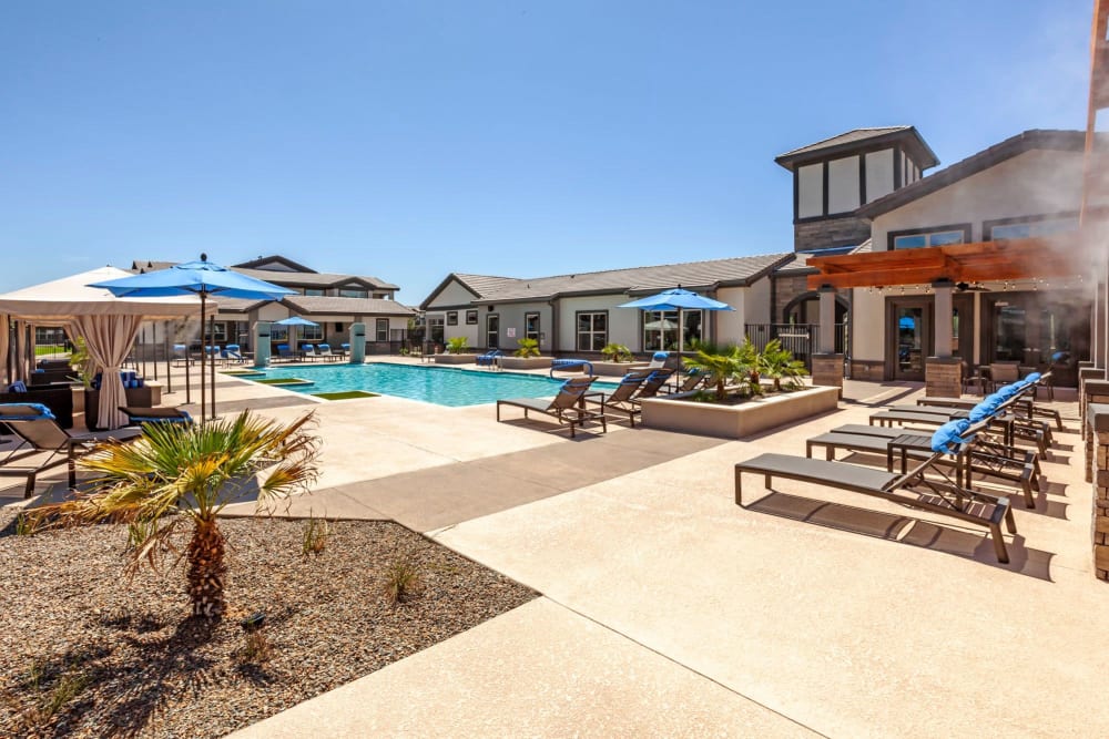 View of our beautiful pool at Senita on Cave Creek in Phoenix, Arizona