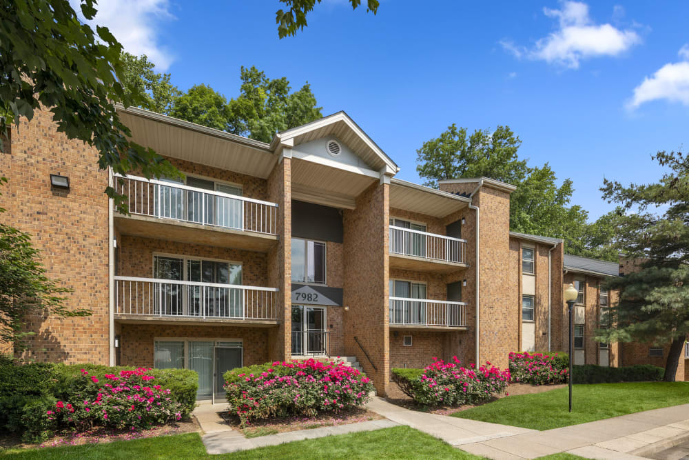 Exterior of the apartments at Creekside Village in Alexandria, Virginia