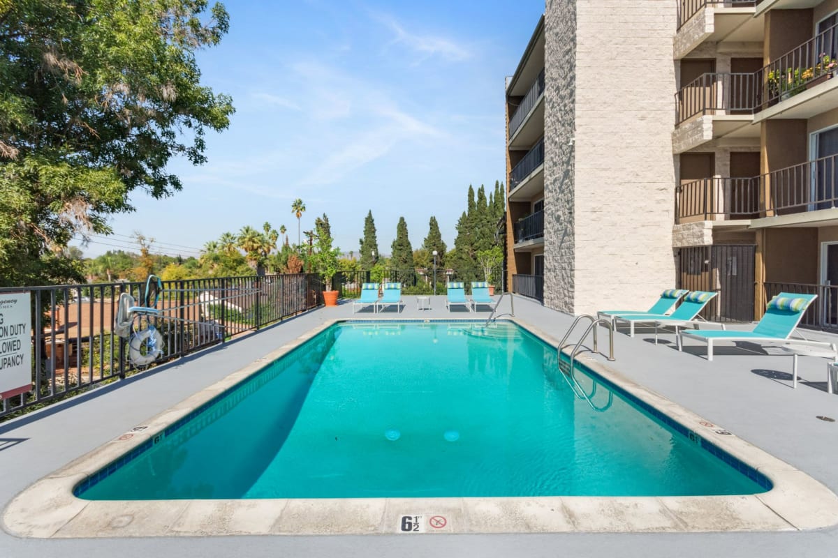 Swimming pool at Amanda Regency Apartments, Van Nuys, California