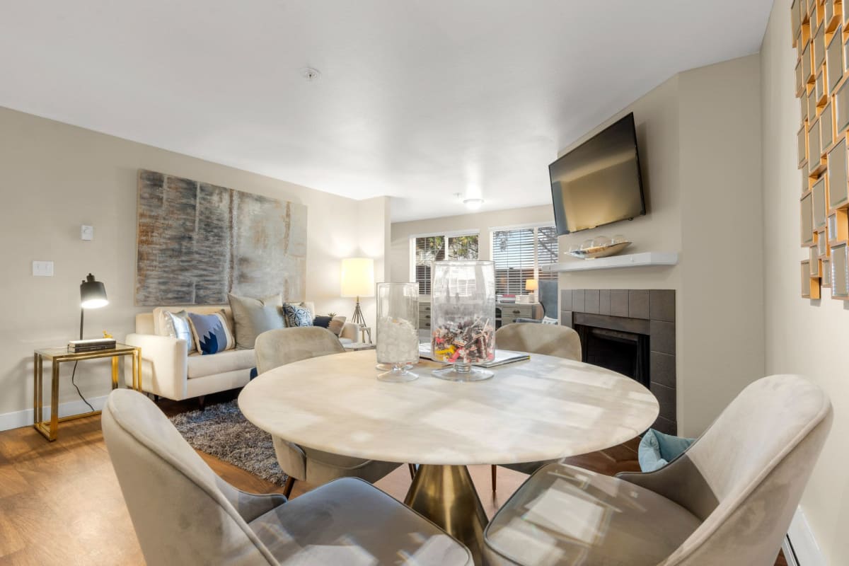 Dining area in an apartment at Indigo Springs, Kent, Washington