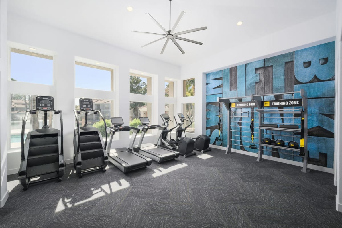 Well equipped fitness center at Lakes at Arrowhead Ranch, Glendale, Arizona