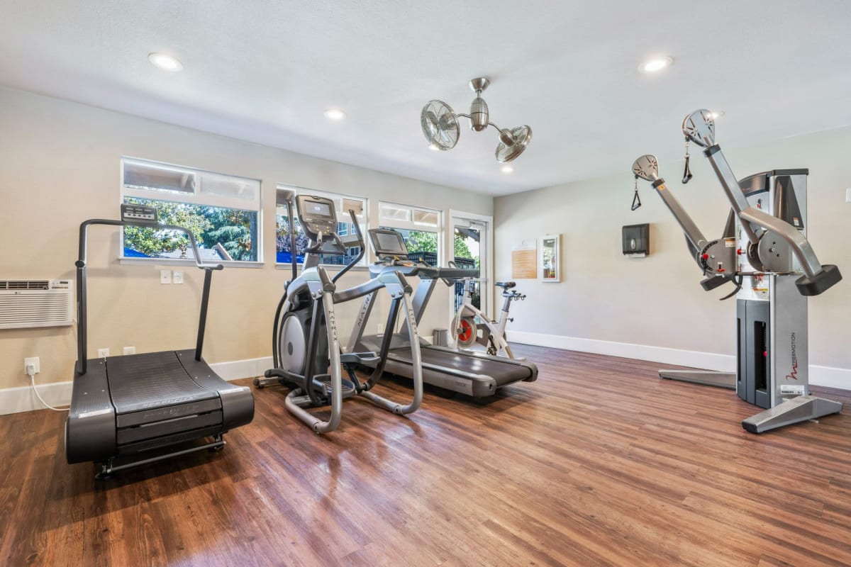 Well equipped fitness center at Rancho Luna Sol, Fremont, California