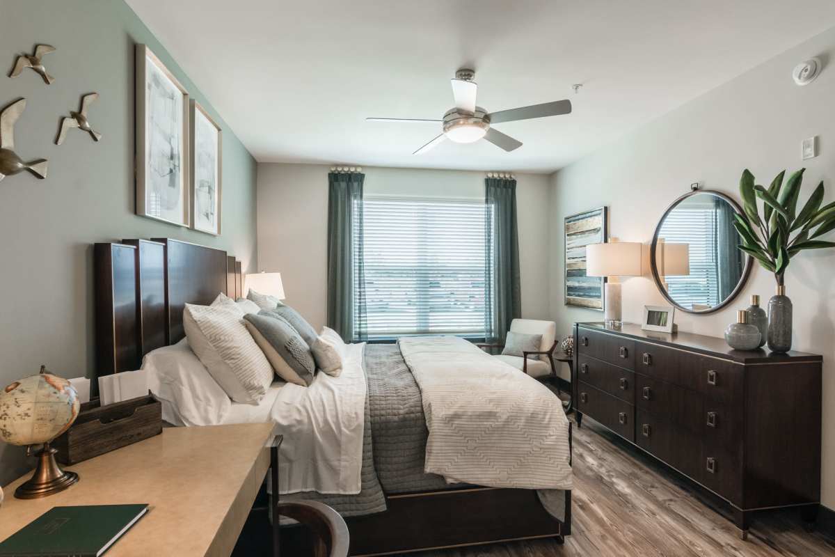 Model bedroom at Vintage Gateway, Murfreesboro, Tennessee