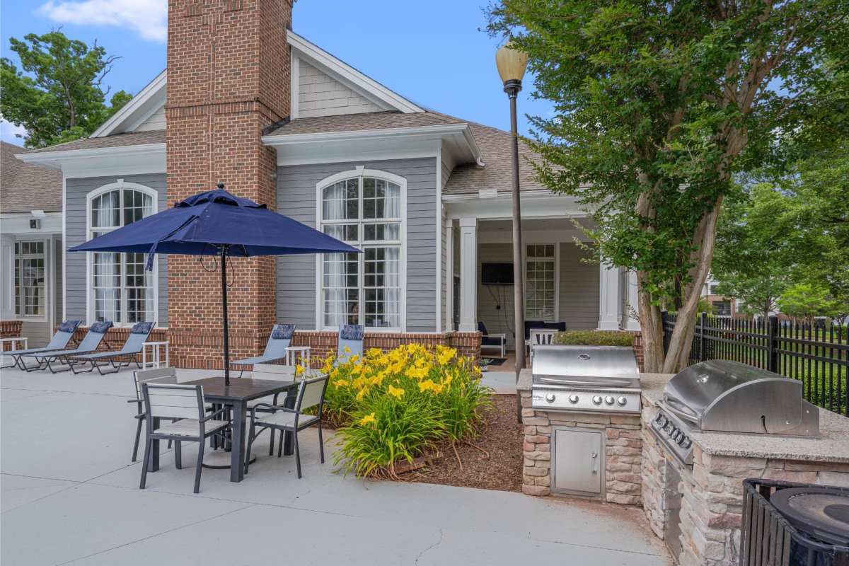 Barbeque grill area at Weston Reserve Apartments in Morrisville, North Carolina