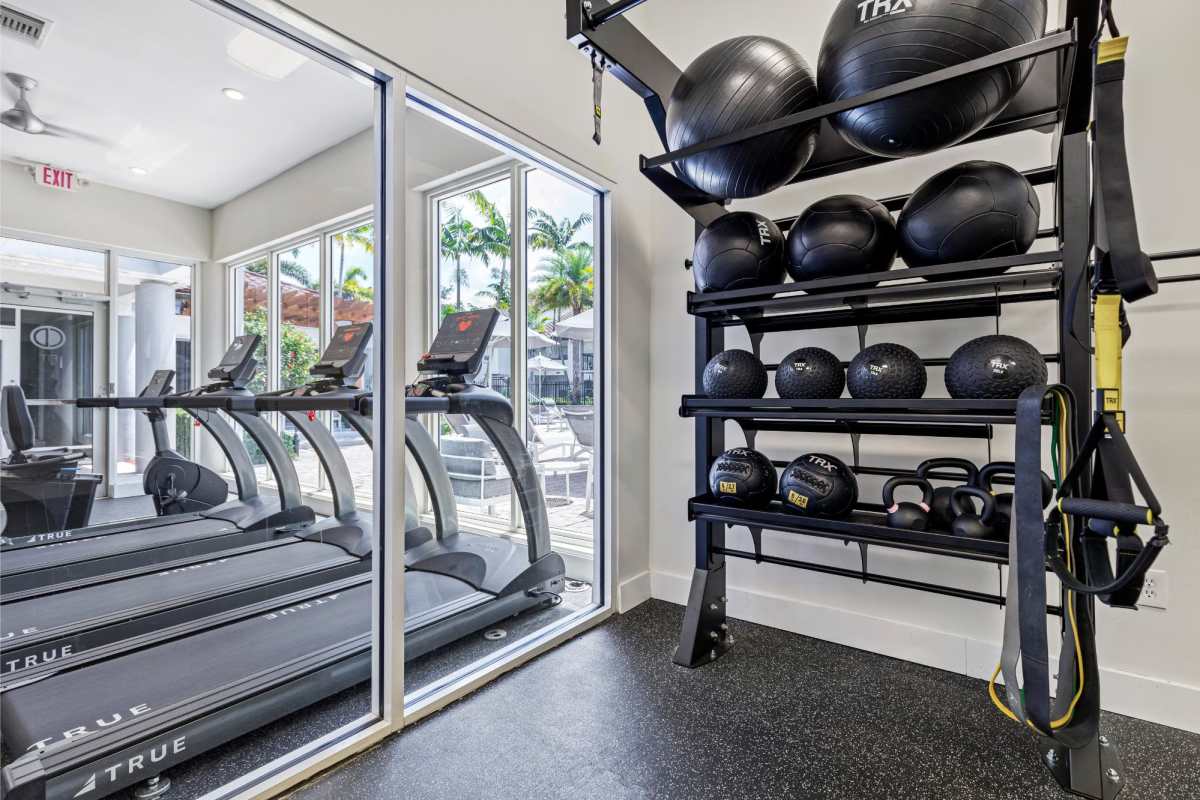 Fitness center at Centro at Davie Apartments, Davie, Florida