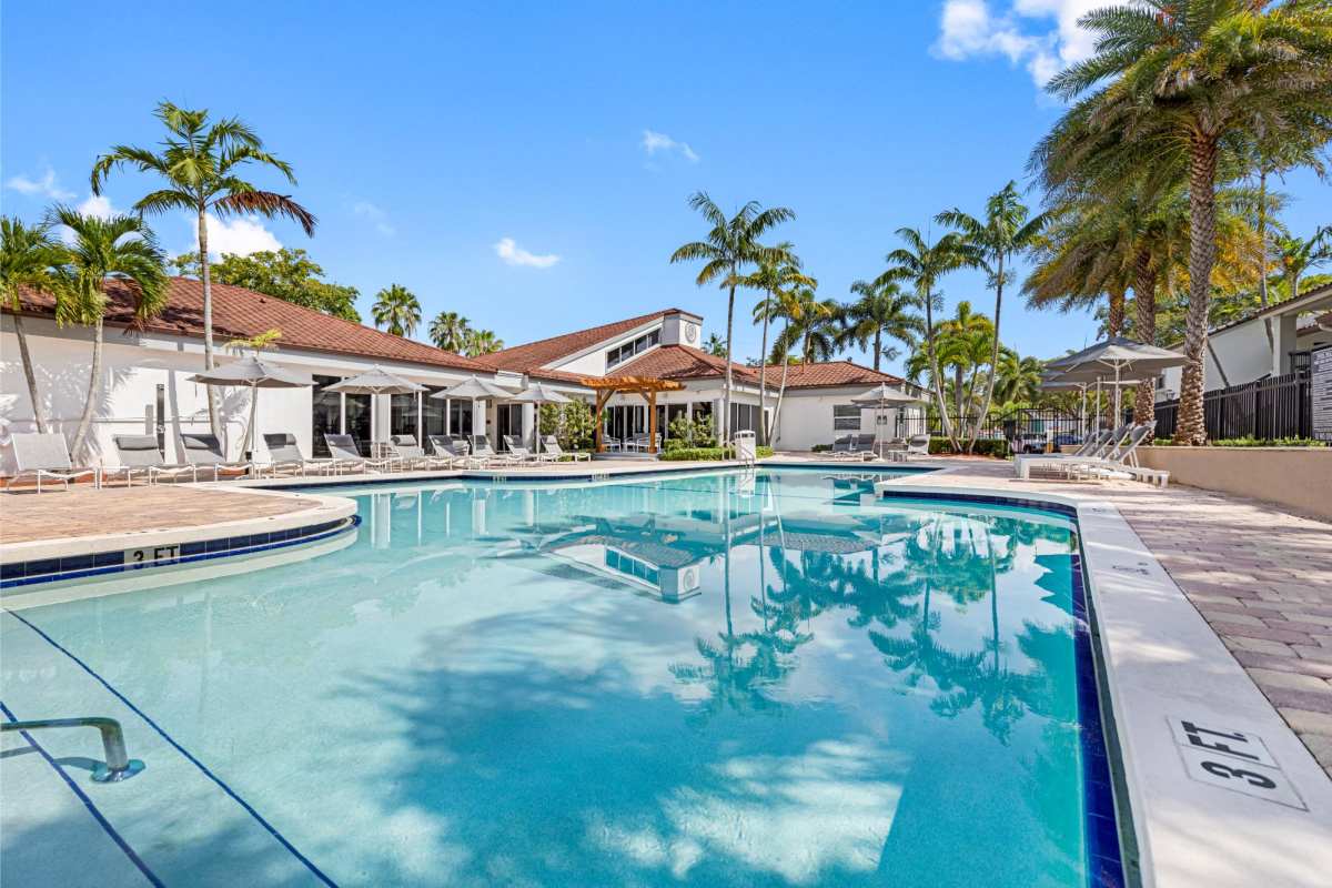 Serene swimming pool at Centro at Davie Apartments, Davie, Florida
