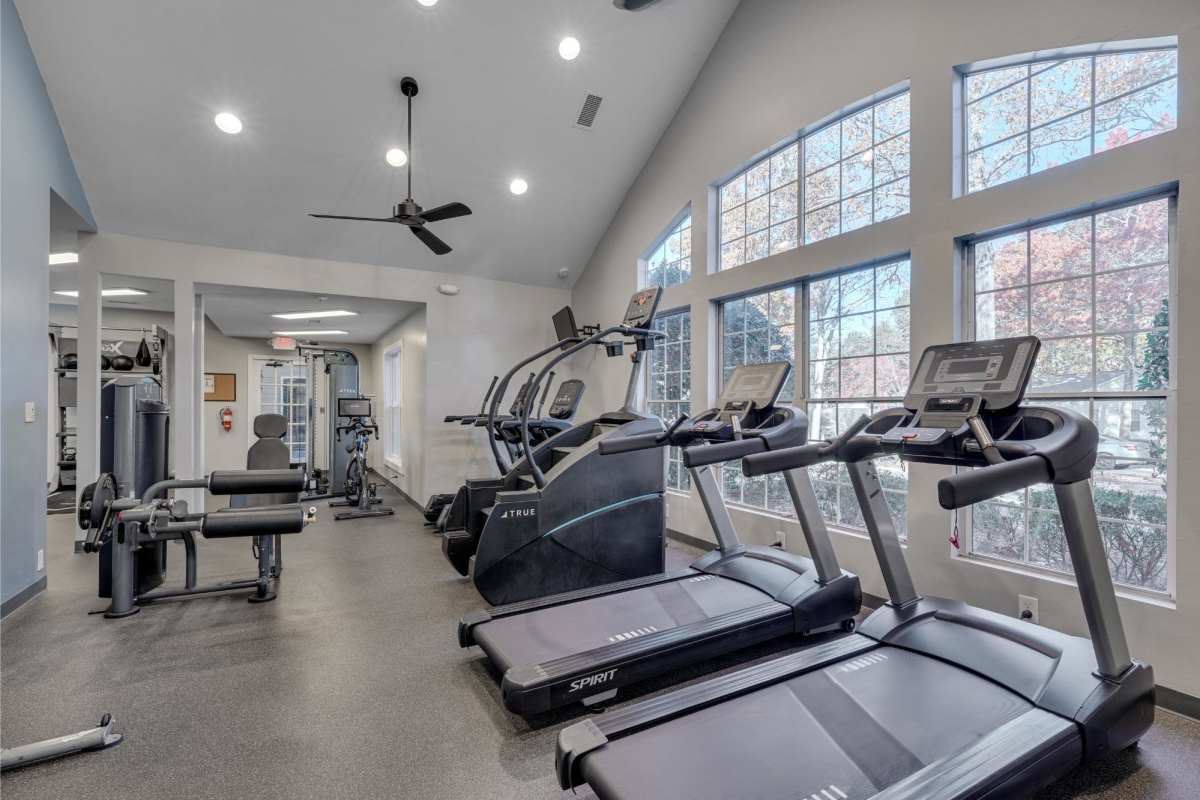 State-of-the-art fitness center at Trailwood Crossing Apartments, Raleigh, North Carolina