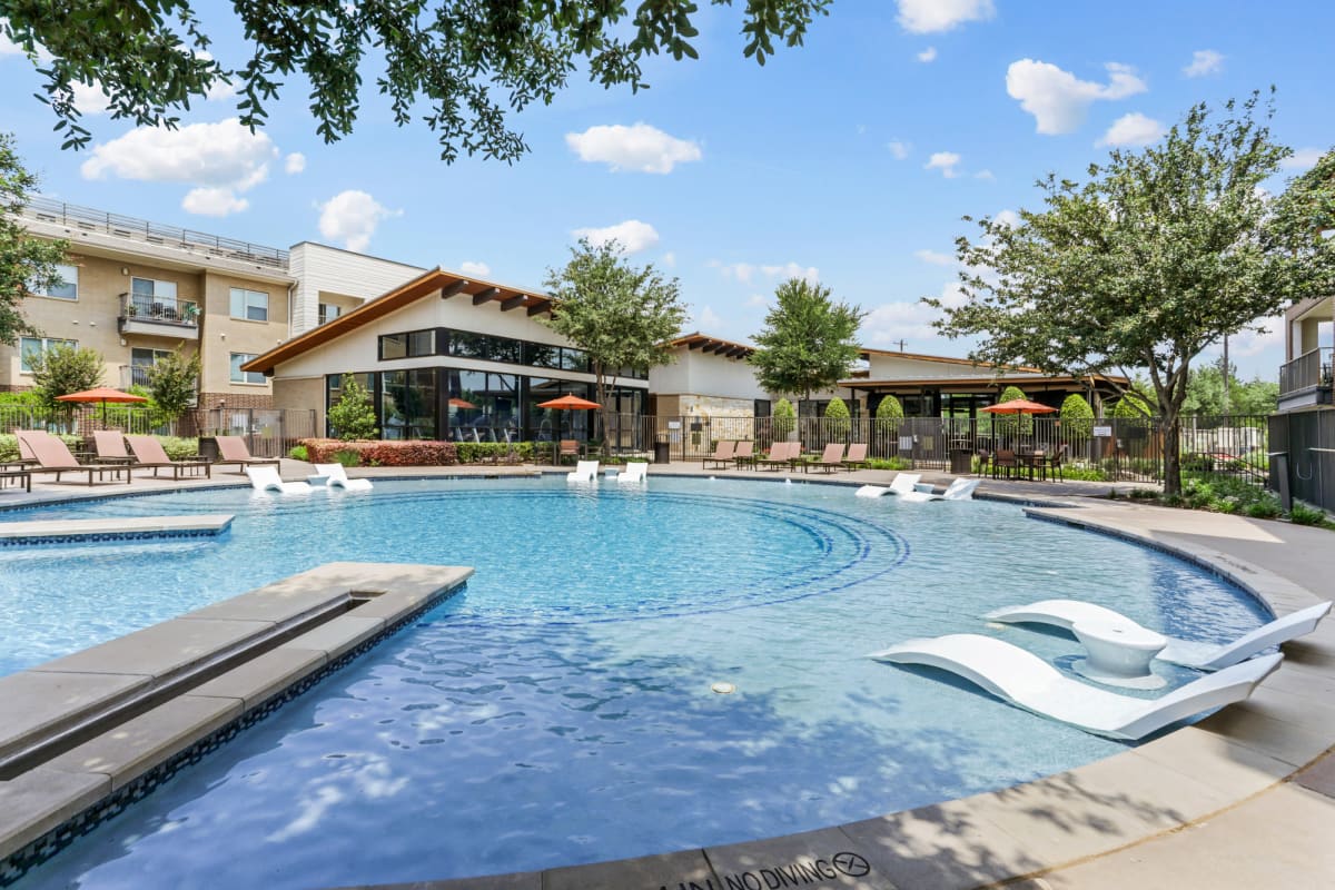 Rendering of luxury pool at Lantower Legacy Lakes in Lewisville, Texas
