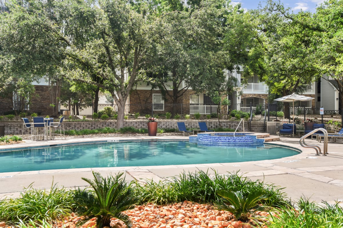 Luxury pool at Lantower Round Rock in Round Rock, Texas