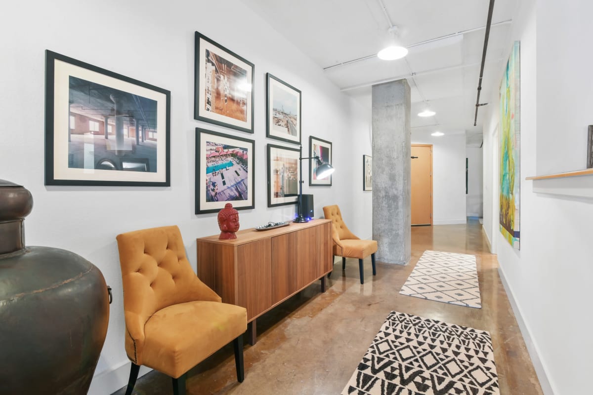 Modern entry at South Side on Lamar in Dallas, Texas