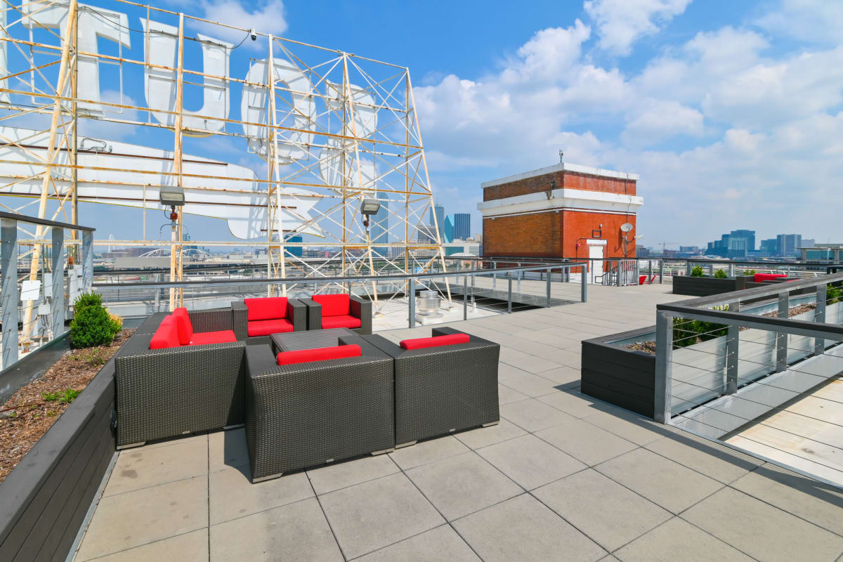 Rooftop seating at South Side on Lamar in Dallas, Texas