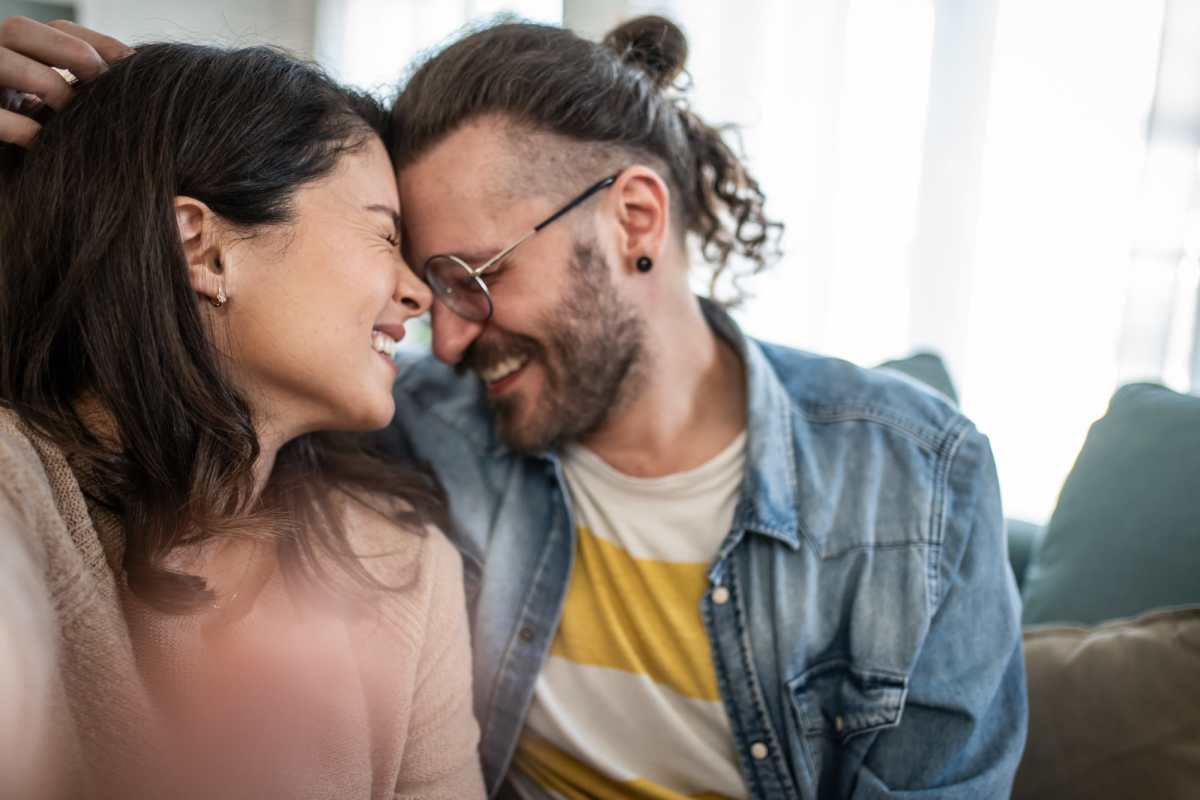 Happy couple in apartment at Callaway Village Phase II in Fulton, Missouri