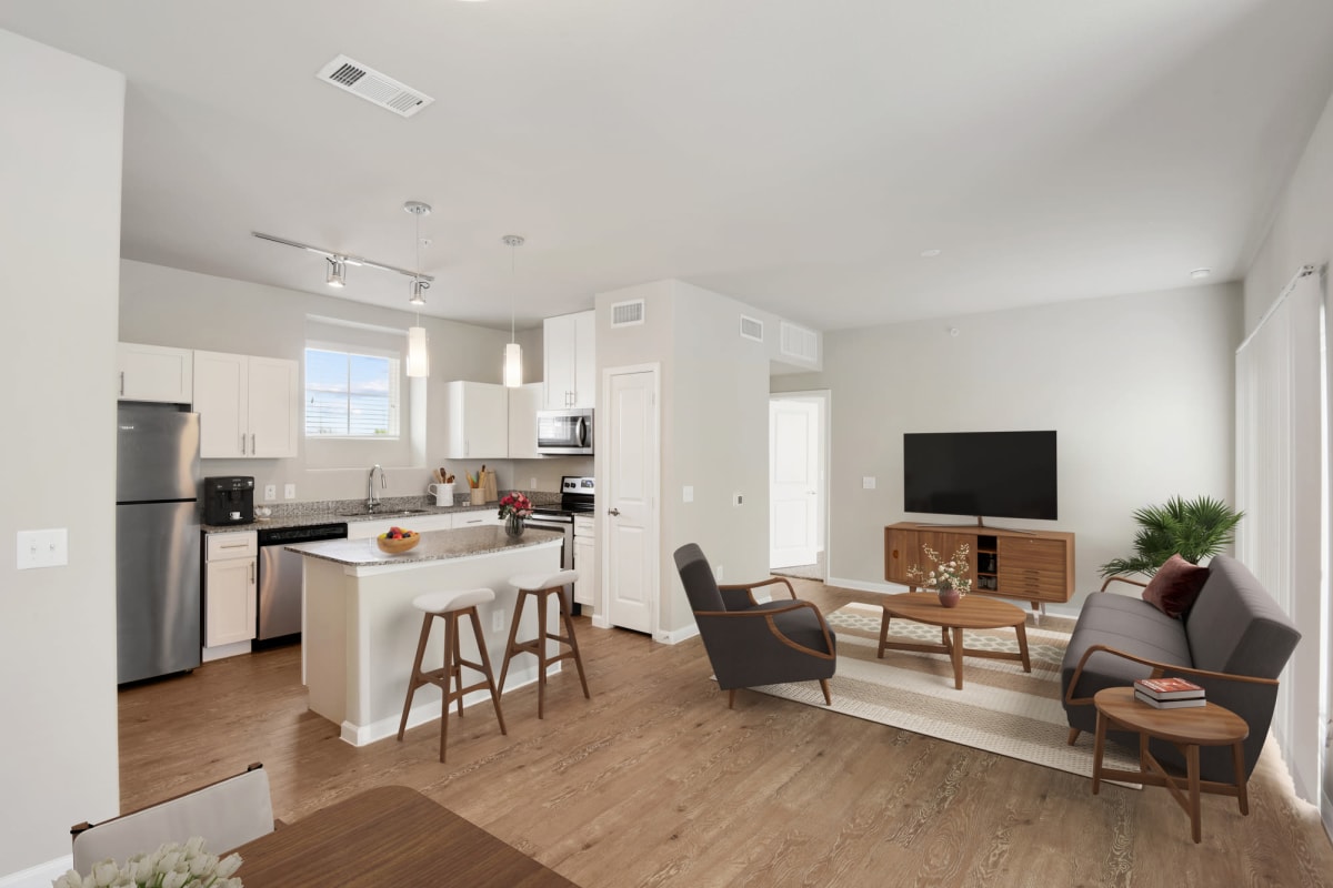 Modern living space at Lantower Edgewater in Pflugerville, Texas