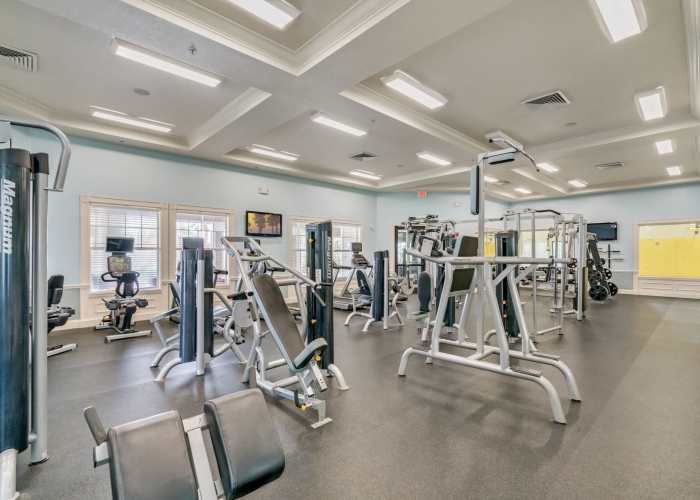 Community gym at Victoria Park Apartments in Davenport, Florida
