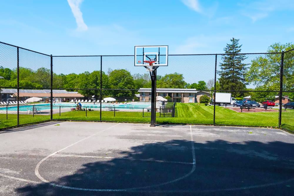 Basketball court at Hampton Manor Apartments and Townhomes in Cockeysville, Maryland