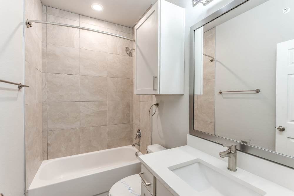 Bright bathroom at Alys in Conroe,Texas