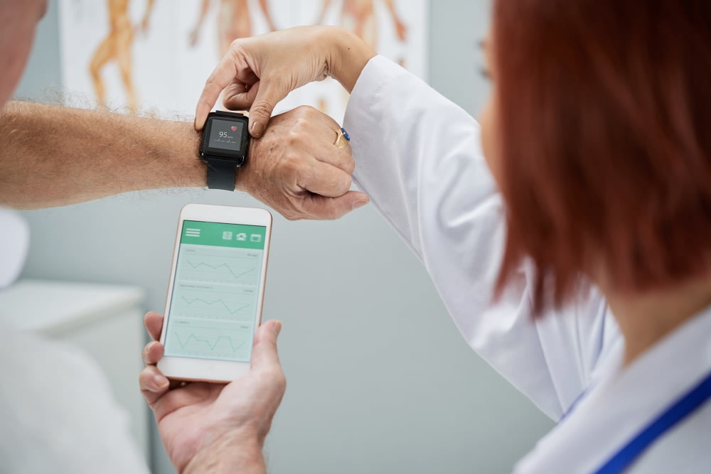 Wrist health monitoring at Vista Prairie Communities in Champlin, Minnesota