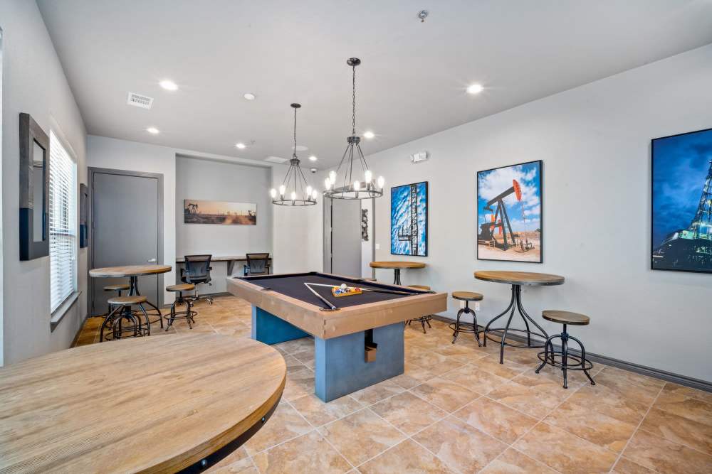 Clubhouse pool table at Village at Carlsbad in Carlsbad, New Mexico