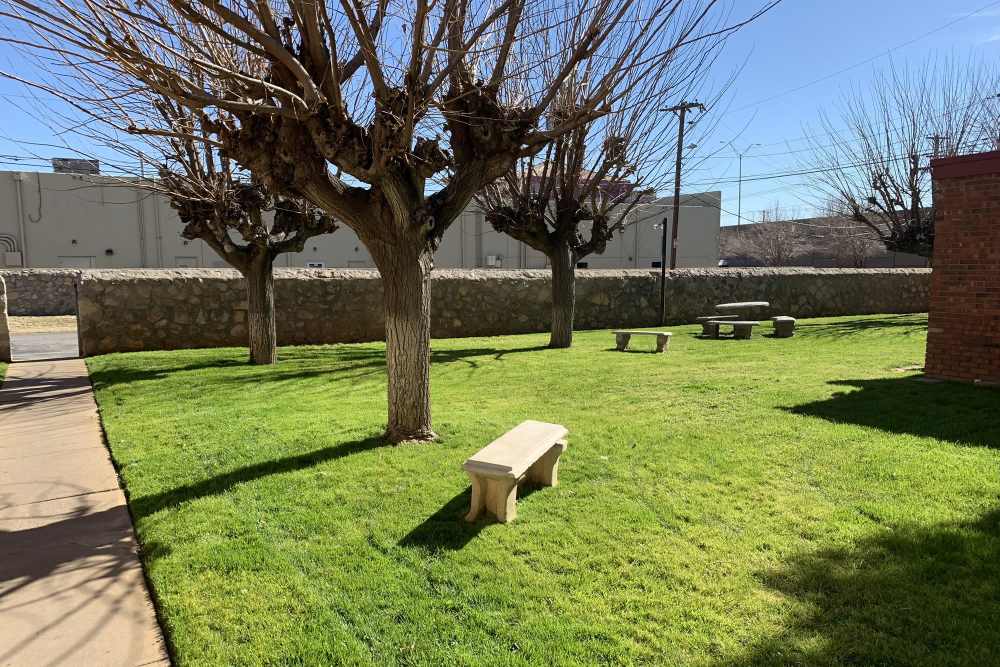 Garden area at Sagewood in El Paso, Texas