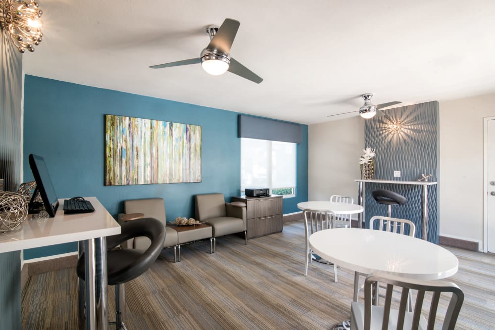 Newly renovated community space at Lakeview Village Apartments in Spring Valley, California