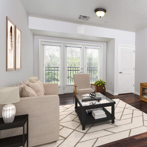 Living room at Parc at Maplewood Station, Maplewood, New Jersey