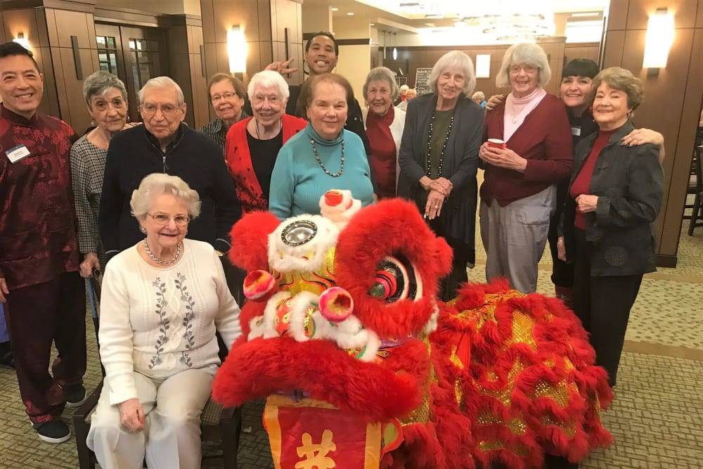 Celebrating Chinese New Year at Merrill Gardens at Lafayette in Lafayette, California.