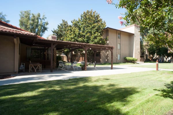 Outdoor area with lots of trees at The Grove in Ontario, California