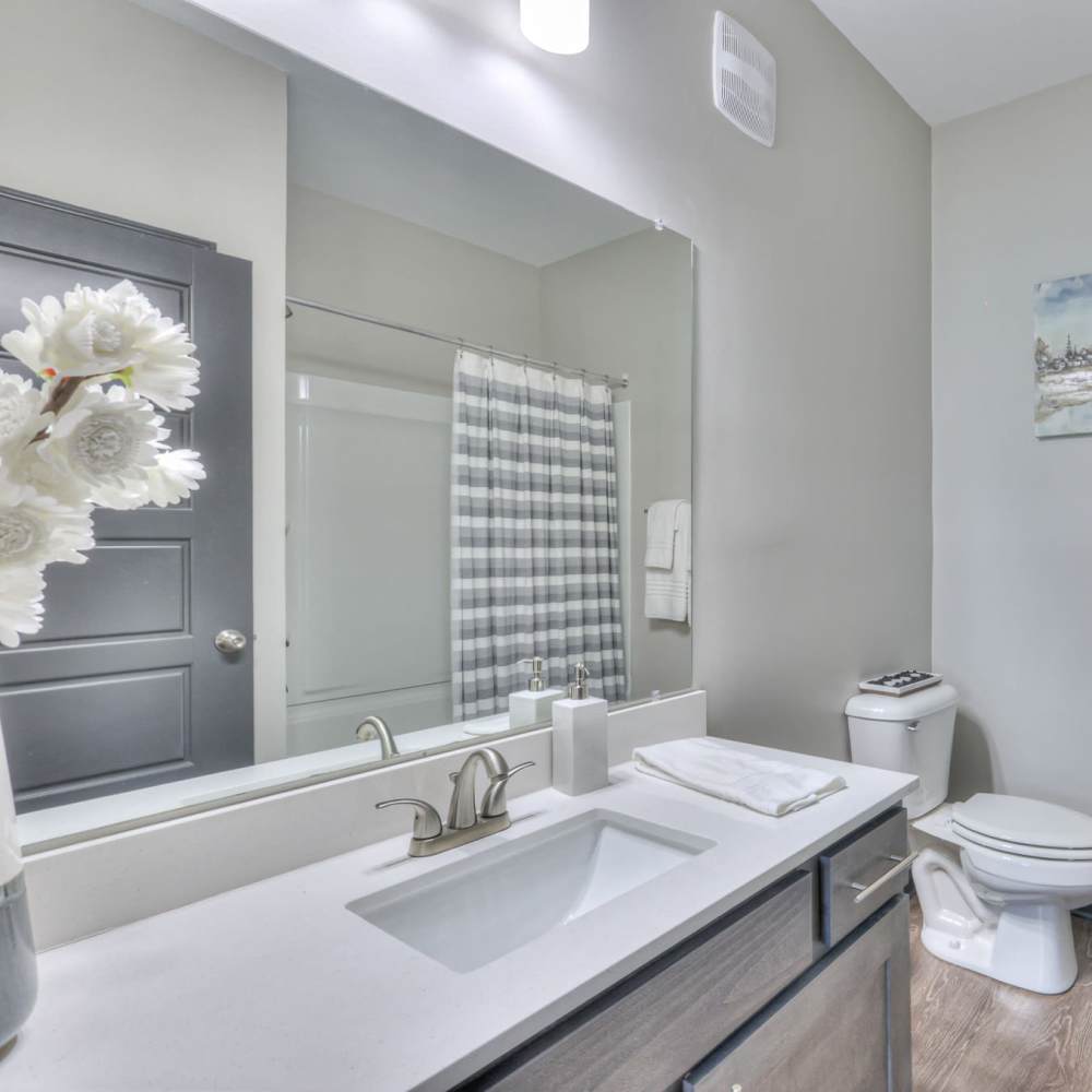 Bathroom with vanity mirror at Anthem at Creekside in Smyrna, Tennessee