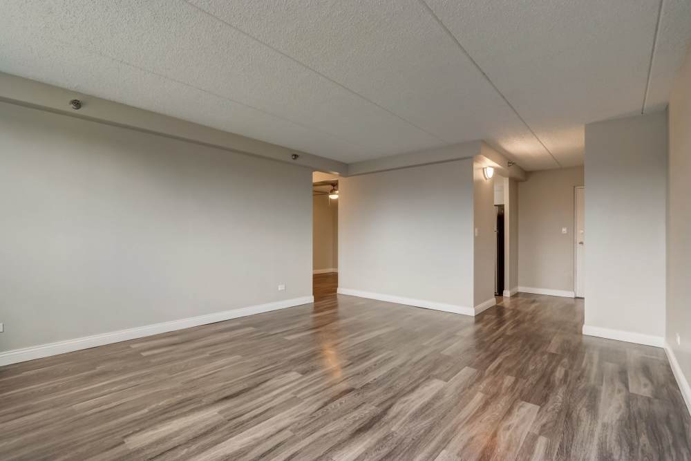 Open and spacious apartment layout at Bartlett Court Apartments