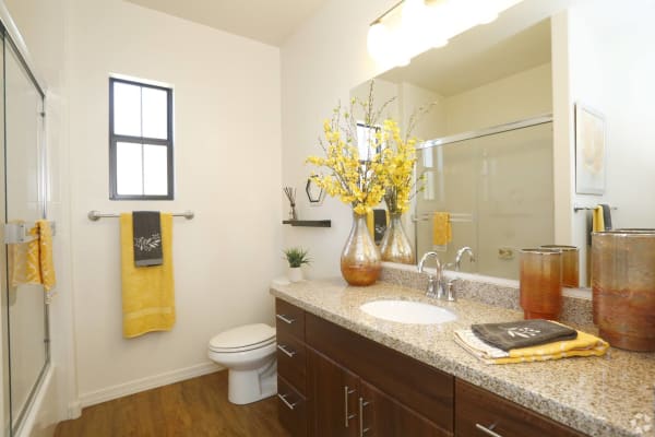 Modern bathroom decor at San Privada in Gilbert, Arizona