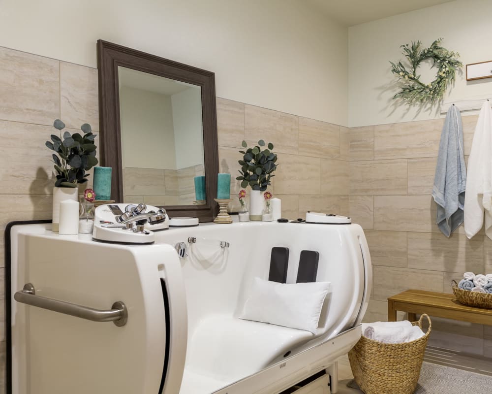 Walk-in spa bath at Edencrest at The Legacy in Norwalk, Iowa.