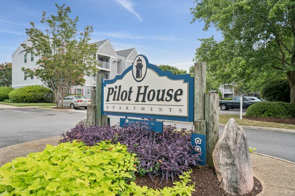 Community signage at Pilot House in Newport News, Virginia