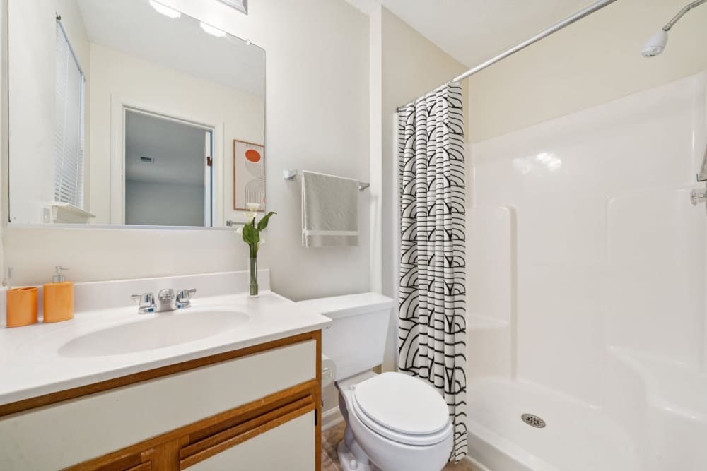 Bathroom with large vanity  at Pilot House in Newport News, Virginia