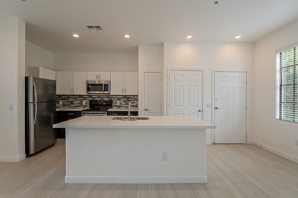 Model kitchen at Main Street Lofts at Verrado in Buckeye, Arizona
