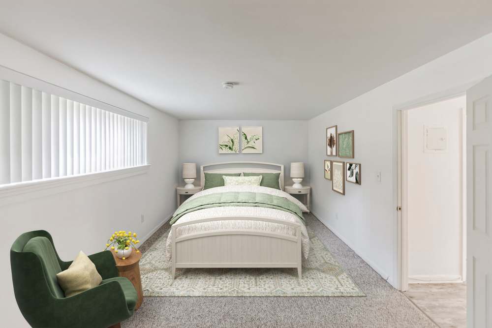 Bright bedroom at Mountain View Terrace in Latham, New York