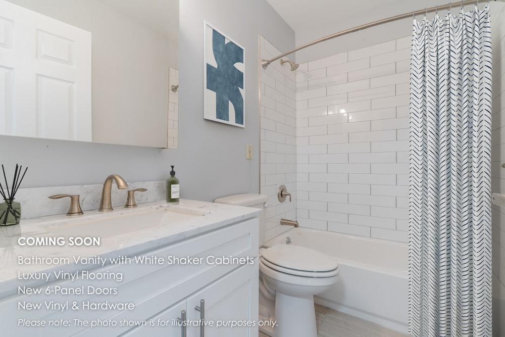 Renovated bathrooms with new appliances coming soon to Riverbend at Wappingers Falls in Wappingers Falls, New York