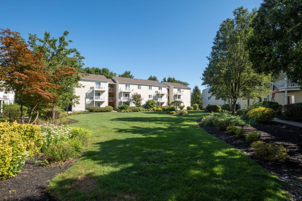 large open lawn at The Village at Voorhees in Voorhees, New Jersey