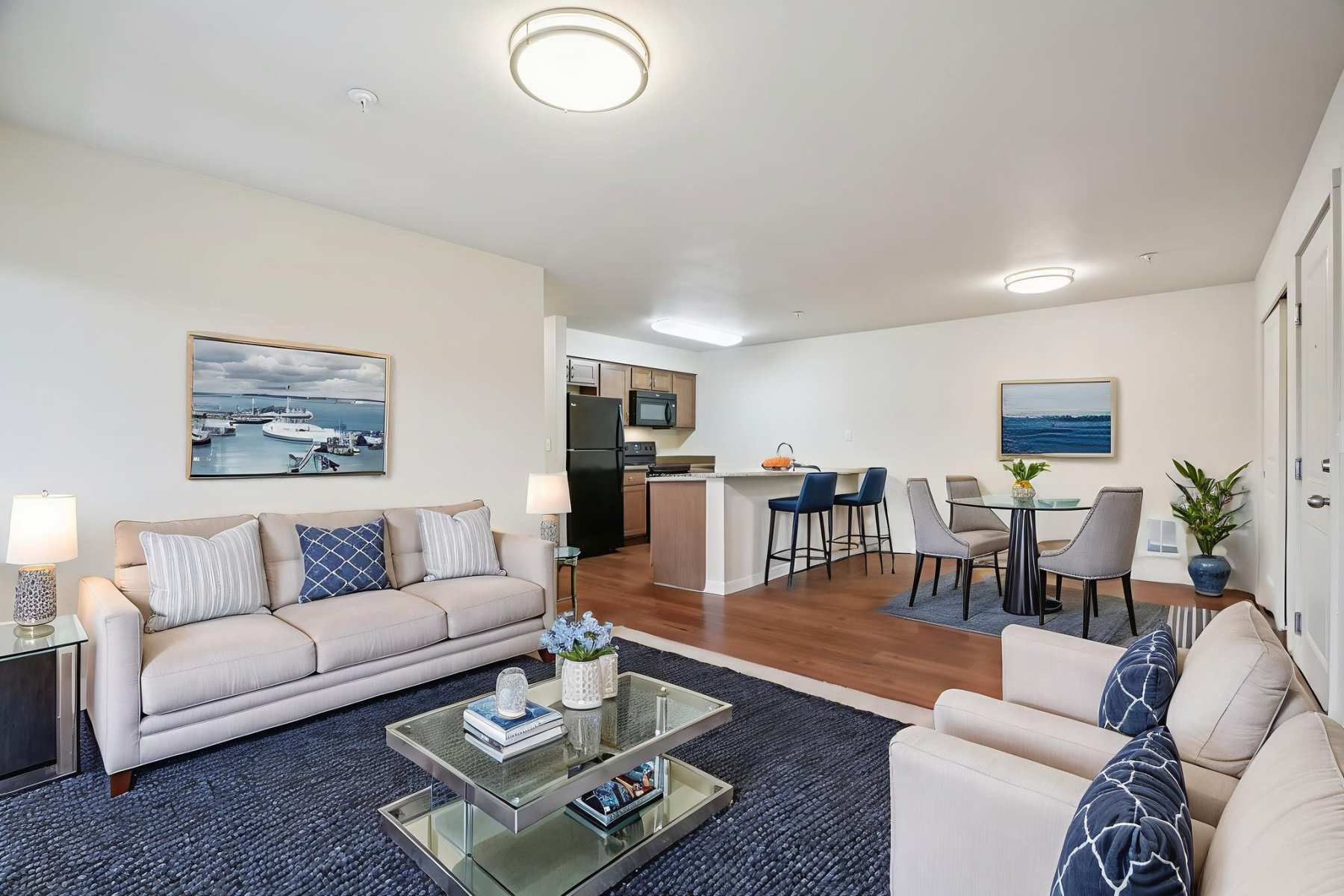 Living room with sofa at Copper Lane in Vancouver, Washington