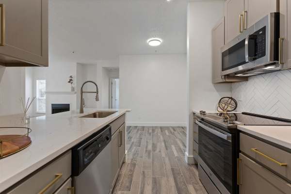 Kitchen with dishwasher at The Ashton in Raleigh North Carolina