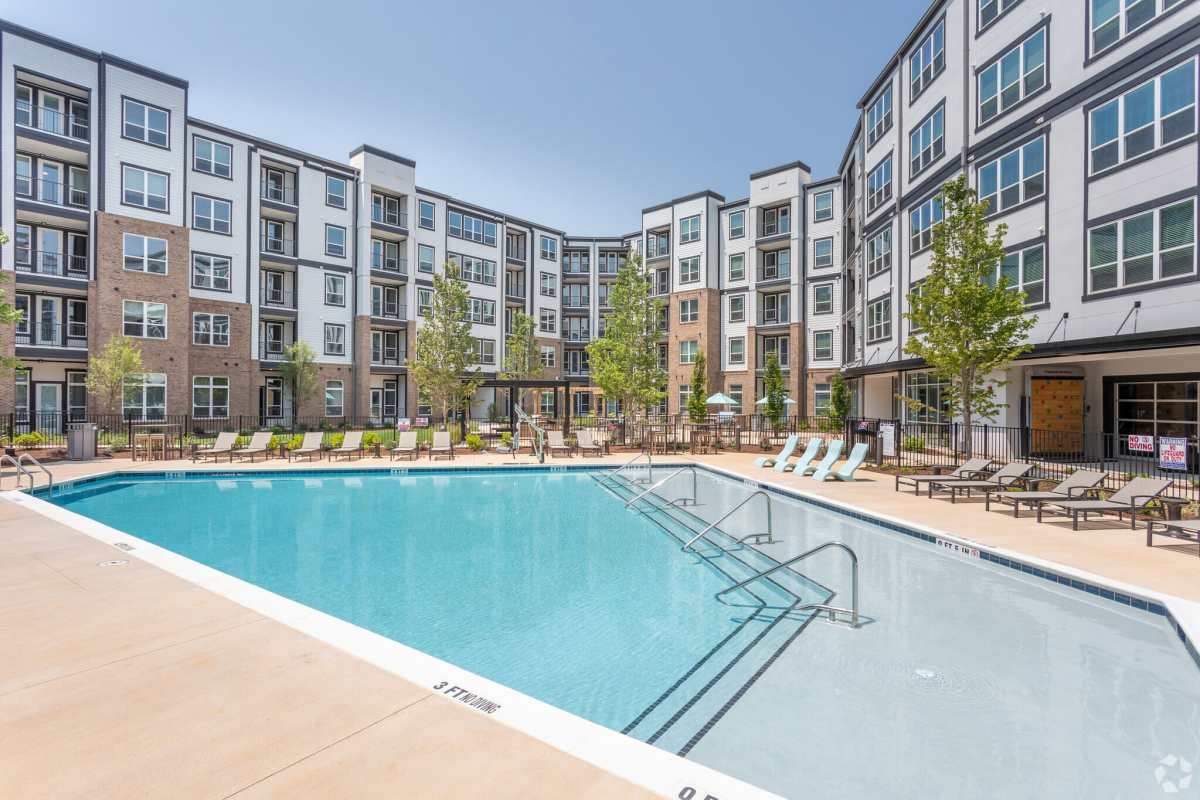Learn more about swimming pool and other amenities at District at 54 in Raleigh, North Carolina
