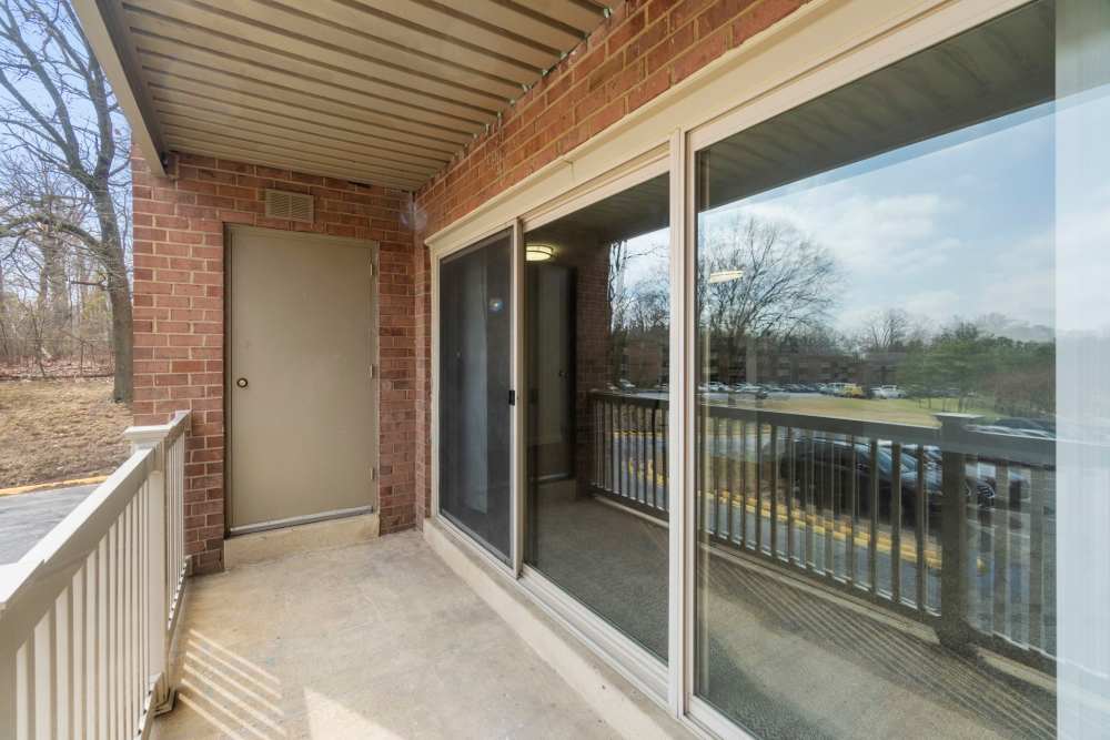 Apartment private balcony at Chesapeake Landing Apartments in Landover Hills, Maryland