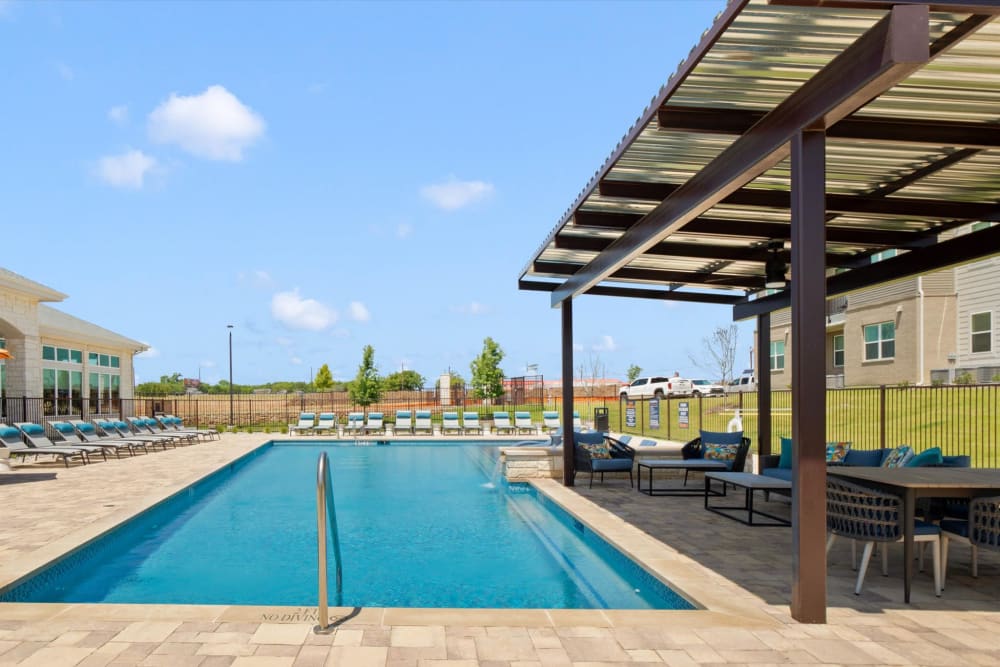 Sparkling pool at 32Hundred Windsor in Denton, Texas