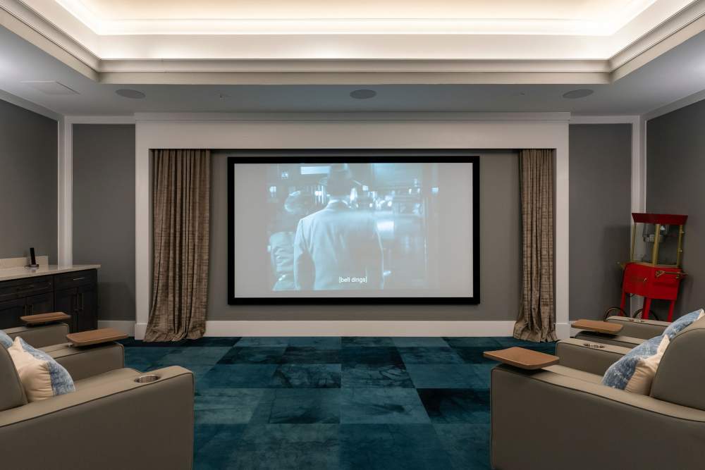 Movie theater at The Barclay at Whiskey Road in Aiken, South Carolina