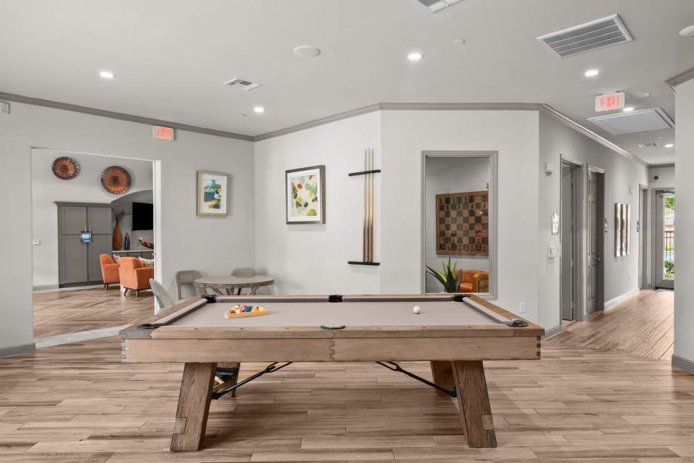 Pool table for community to play at The Loop in Conroe, Texas