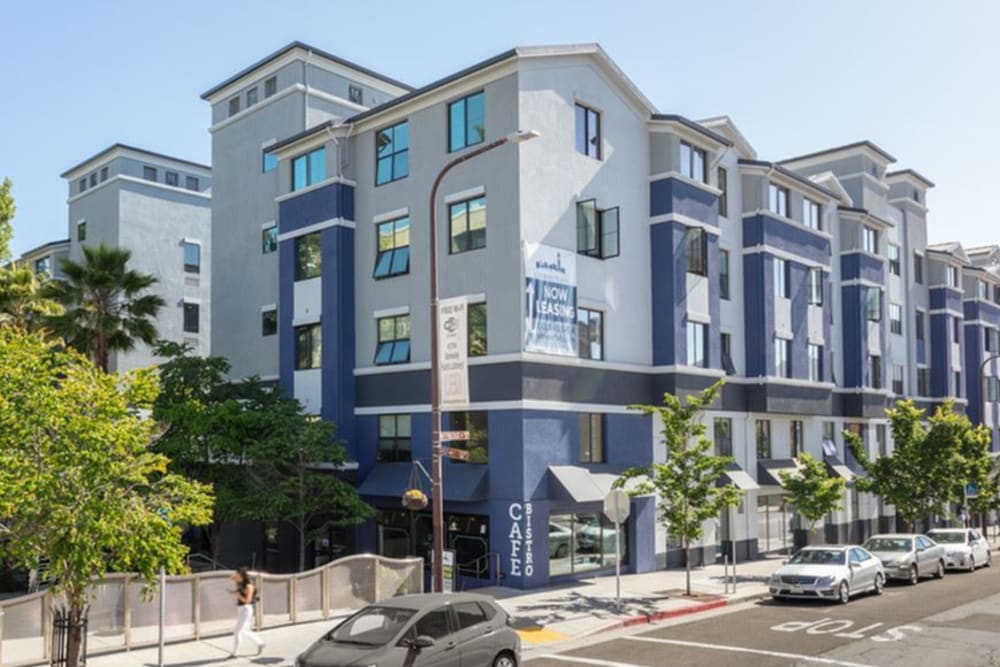 Exterior view of our community at K Street Flats Apartment Homes in Berkeley, California