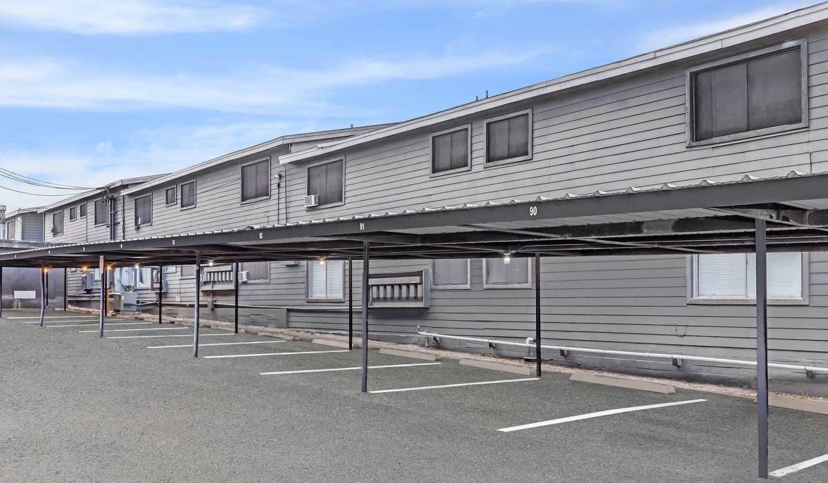 Community parking area at Flats On Wakefield in San Antonio,Texas