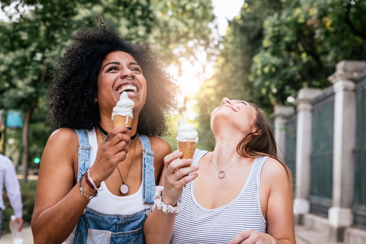 Residents eating ice cream near Bellrock La Frontera in Austin, Texas